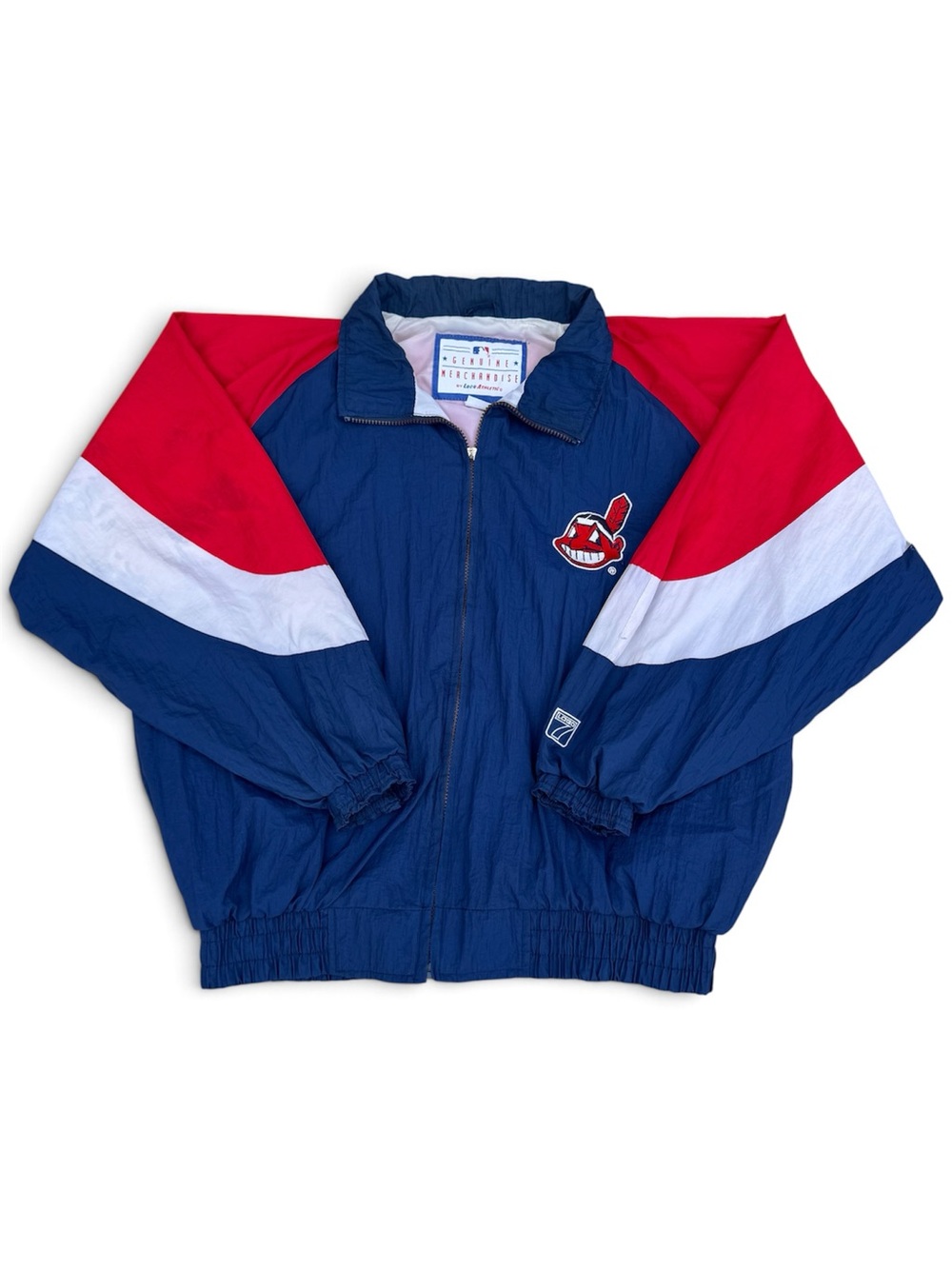 vintage Cleveland Indians logo athletic windbreaker